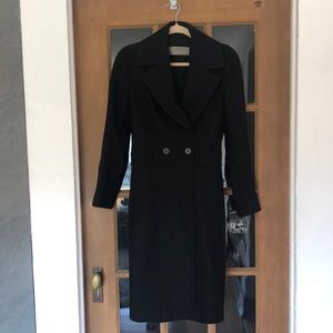 Zara long black wool trench